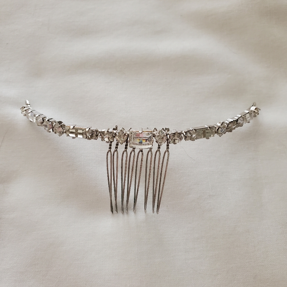 Art Deco Geometric Rhinestone Bridal Comb